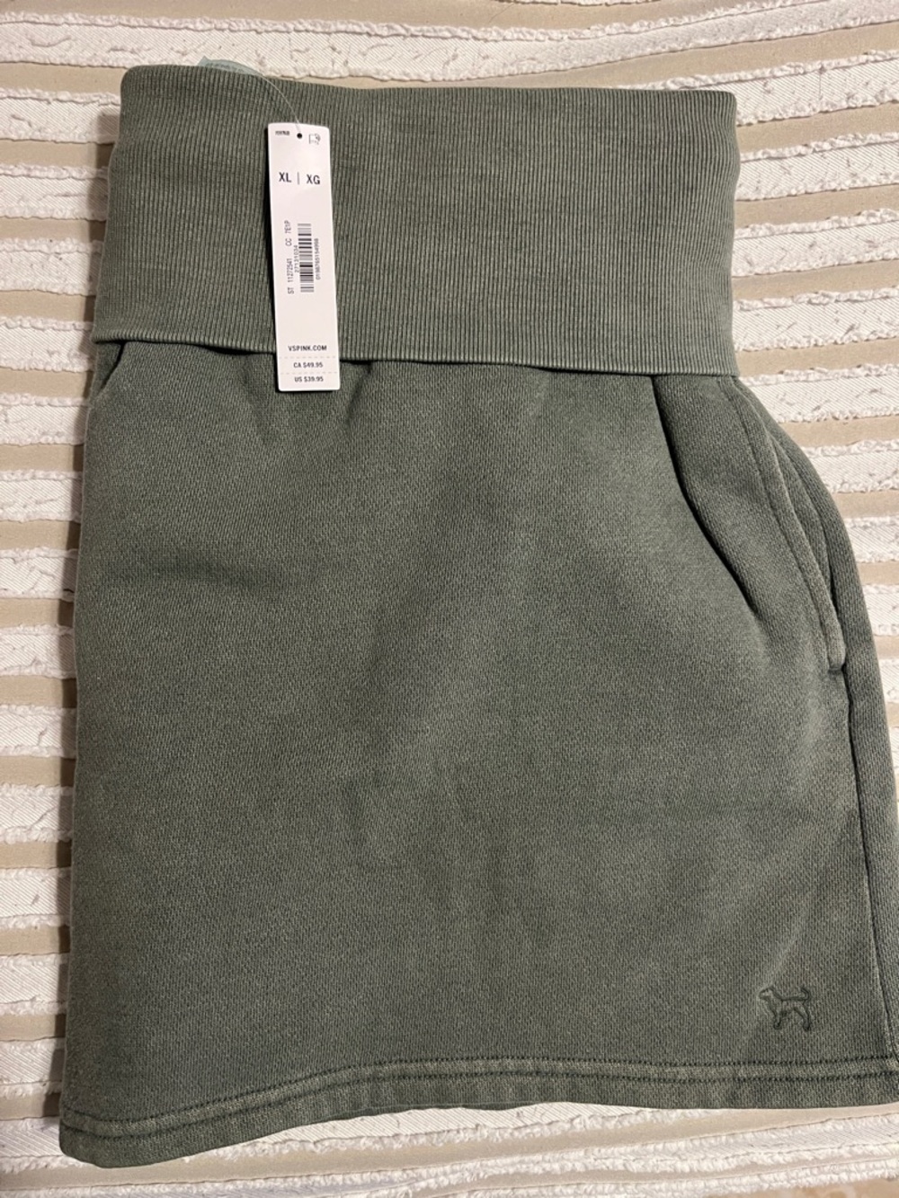 VS PINK Olive Green Fold-Over Waist Skort
